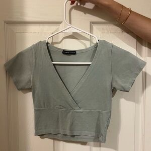 Brandy Melville Green Wrap Top